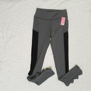 Leggings Park Grey Side Mesh Cutout Leggings